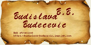 Budislava Budečević vizit kartica